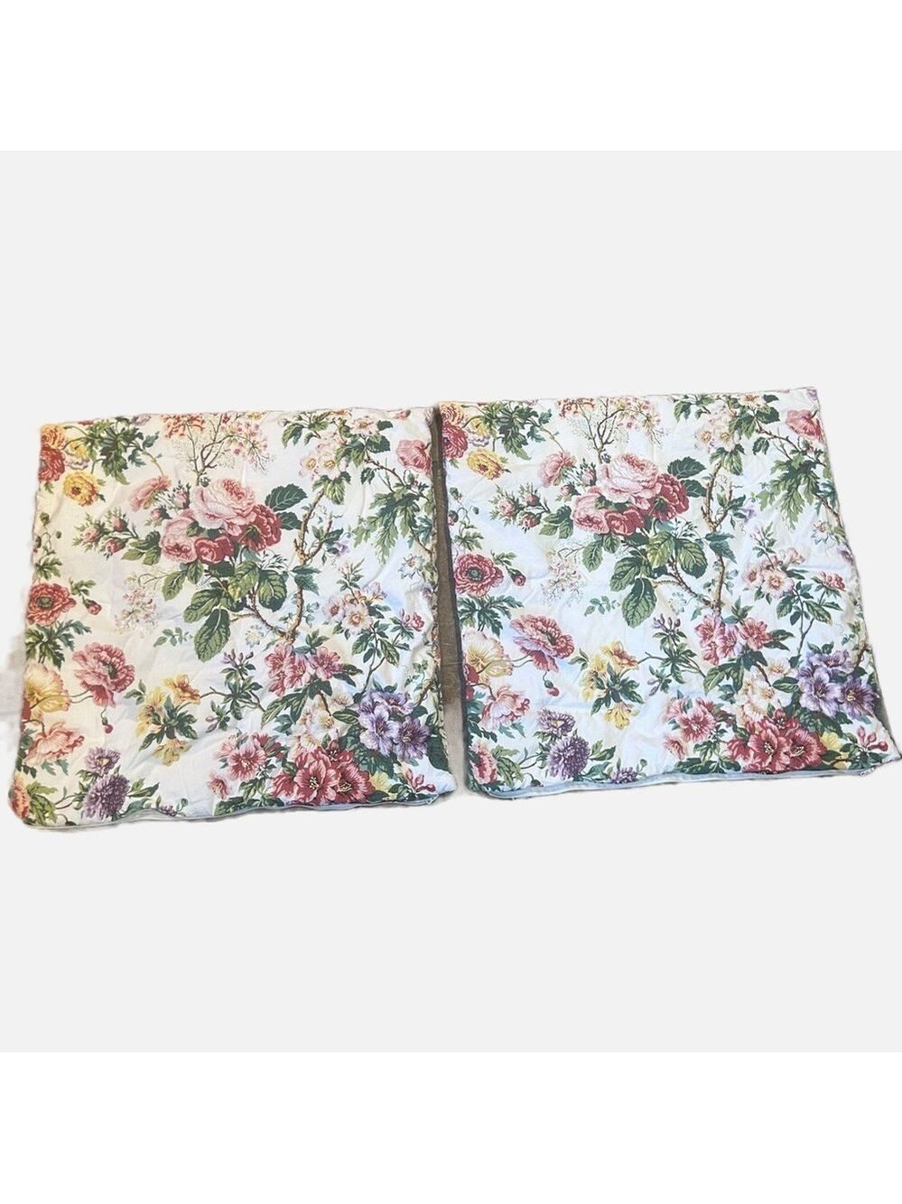 Pottery Barn Floral Quilted Pillow Shams Two Cottagecore Farmhouse Cotton